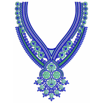 Peacock Plunge Embroidery Design