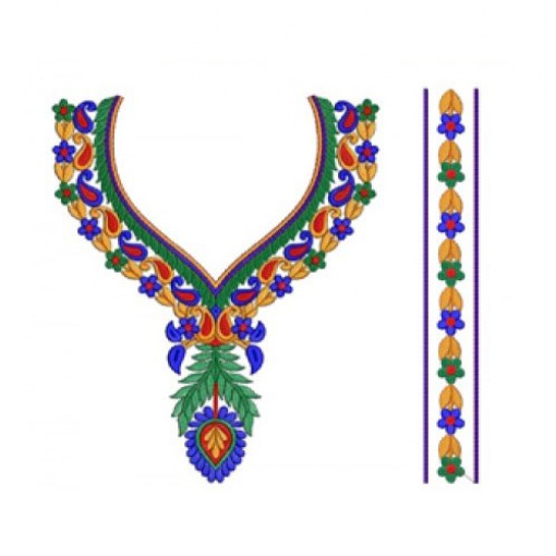Long Ballgown Neck Embroidery Design Long Ballgown Neck Embroidery Design