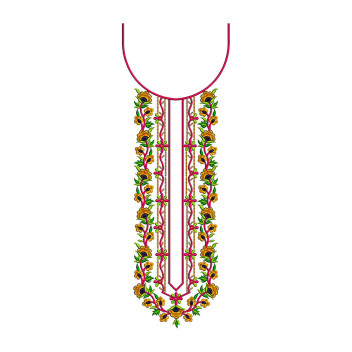 Long Suit Neck Embroidery Design