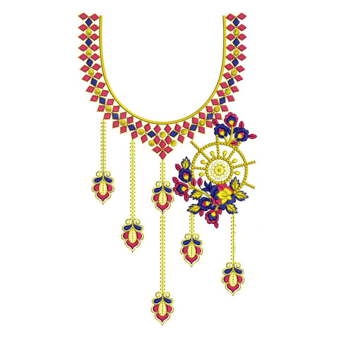 Neck Embroidery Design For Tops