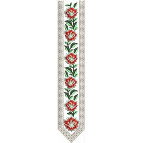 Framed Lotus Vine Embroidery Design