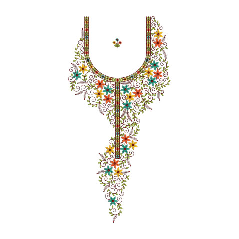 Folkloric Sprig Embroidery Design