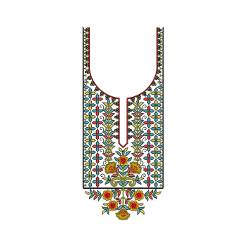 Aari Work Kashmiri-Style Neckline Embroidery Design