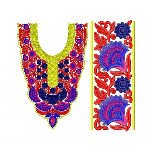 New Kebaya Gown Embroidery Neck Design