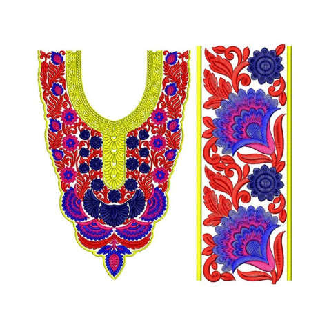 New Kebaya Gown Embroidery Neck Design