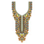 Ornate Floral Garment Neckline Embroidery Design