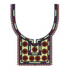 Omani Traditional Neck Embroidery Design