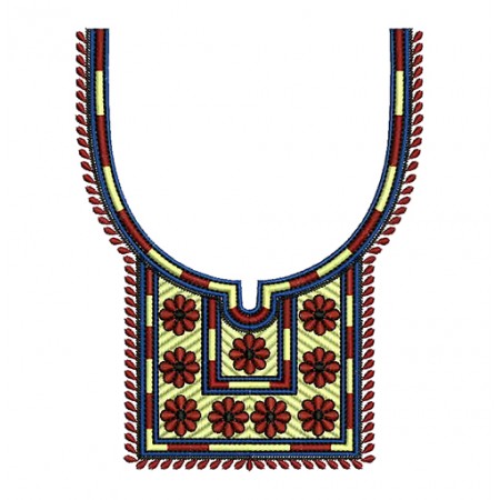 Omani Traditional Neck Embroidery Design
