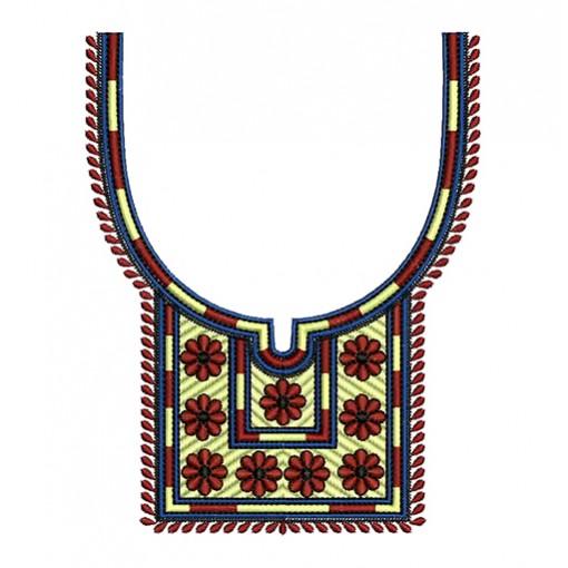 Omani Traditional Neck Embroidery Design