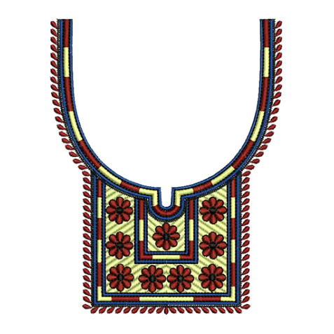 Omani Traditional Neck Embroidery Design