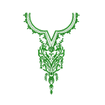Regal Vine V-Neck Embroidery Design