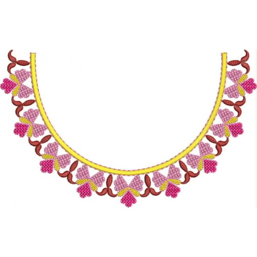 Round Neck Embroidery Pattern