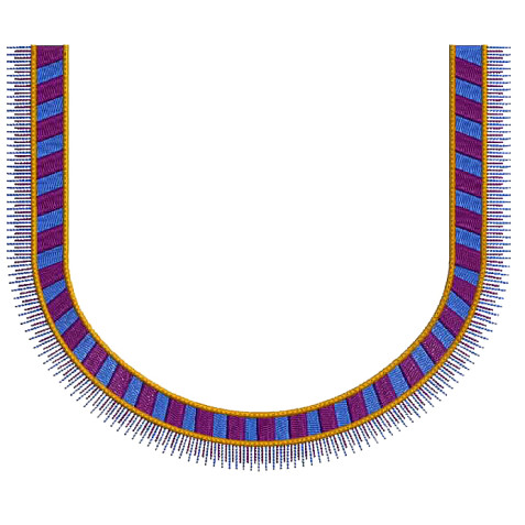 Kundan Kinari Neck Embroidery Design