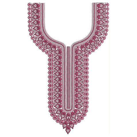 Mashaal Minar Neck Embroidery Design
