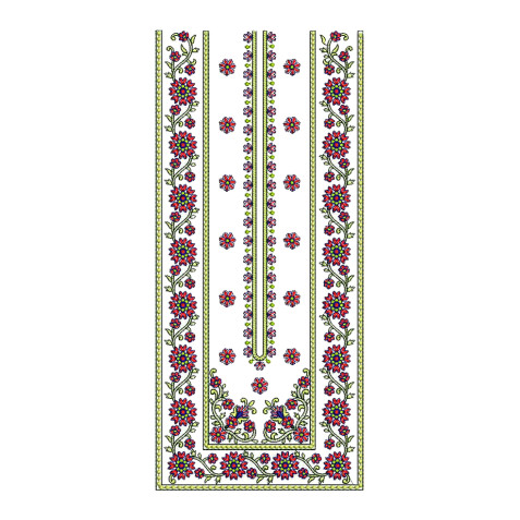 Square Heavy Neck Embroidery Design