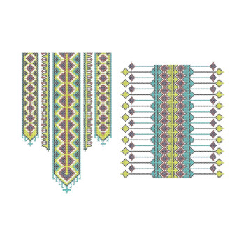 Tobe Dress Neck Cross Stitch Embroidery
