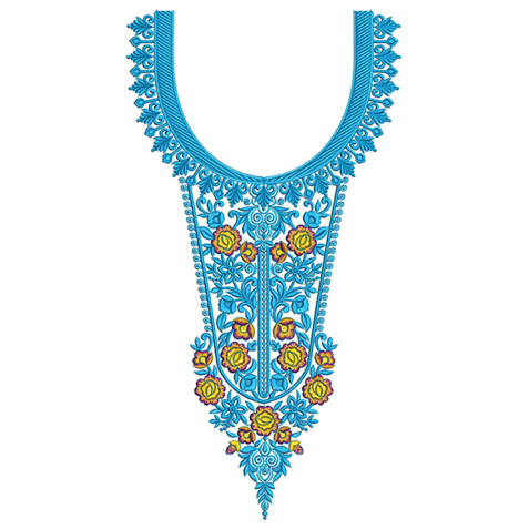 Sapphire Neck Embroidery Design