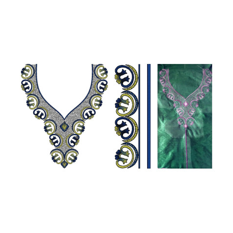 Traditional Omani Embroidery Neck
