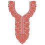 Ornate Folk Floral Neckline Embroidery Design