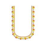 Vibrant Floral U-Neck Embroidery Design