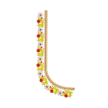 Vibrant Floral U-Neck Embroidery Design