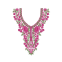 Vibrant Peony Floral Neckline Embroidery Design