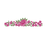 Vibrant Peony Floral Neckline Embroidery Design