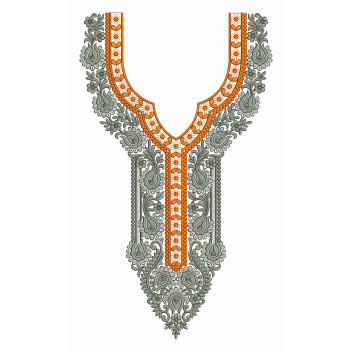 Gilded Boteh Neck Embroidery Design
