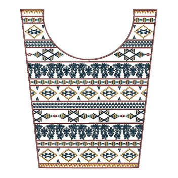 Yoke Style Embroidery Neck Design