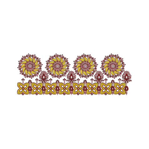 Malasian Motif Lace Border Embroidery Design