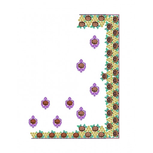 Fabric Mirror Work 250 Area C Pallu Design Fabric Mirror Work 250 Area C Pallu Design