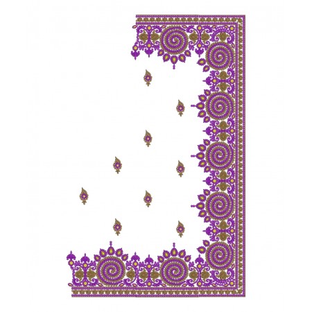 C Pallu  Saree Embroidery Design 13102