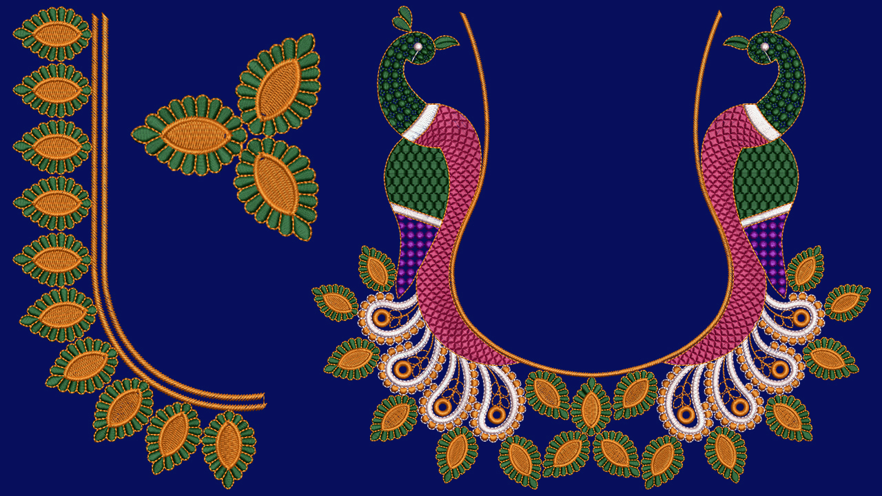 Best Peacock Style Blouse Embroidery Designs