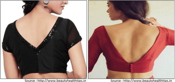 Deep Back Neck Blouse Design For Saree  Hand designs, Blouse hand designs, Blouse  neck designs